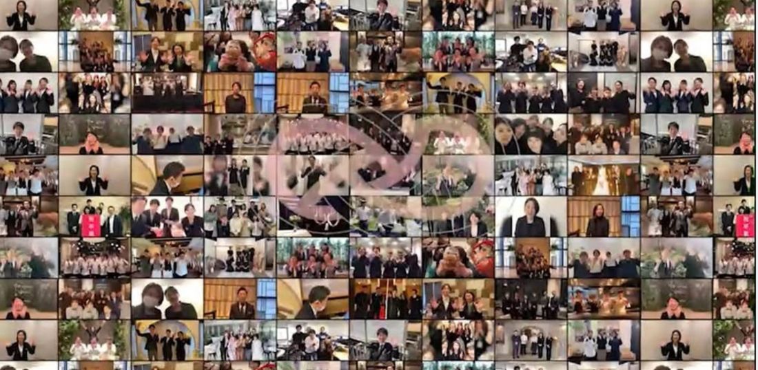 愛知の婚礼に関わる各社スタッフが寄せたメッセージ動画のワンシーン